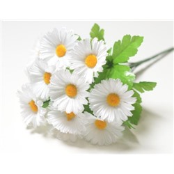 Искусственные цветы, Ветка в букете ромашка 12 голов (1010237) белый