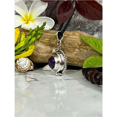 Серебряный кулон с кавачей из Аметиста, 6.59 г; Silver pendant with Amethyst kavach, 6.59 g