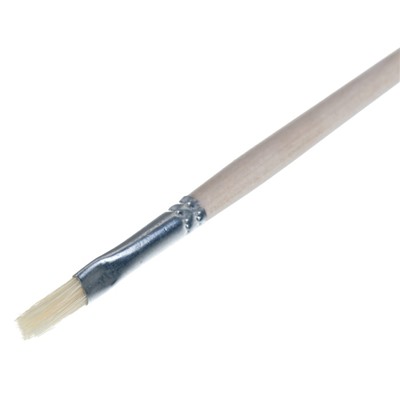 Кисть для рисования, Щетина плоская № 6 (ширина обоймы 6 мм; длина волоса 14 мм), деревянная ручка, Calligrata