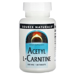 Source Naturals Acetyl L-Carnitine, 500 mg, 60 Tablets
