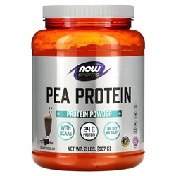 NOW Foods Sports, Pea Protein Powder, Creamy Chocolate, 2 lbs (907 g)