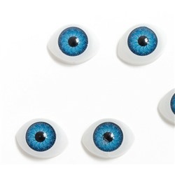 Глазки для игрушек 15*11 мм объемные (10 шт) Голубые 171990