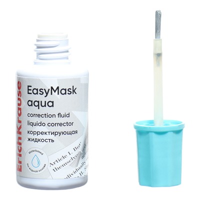 Корректирующая жидкость 20 мл, ErichKrause EasyMask Aqua, водная основа, кисть