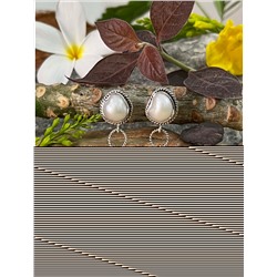 Серебряные серьги с Жемчугом Бива, 11.75 г; Silver earrings with Biwa Pearls, 11.75 g