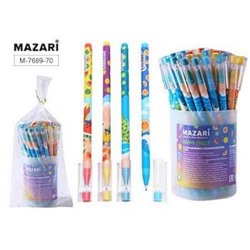 Ручка шариковая масляная "HAPPY FRUIT" синяя 0.7 мм M-7689-70 Mazari {Китай}