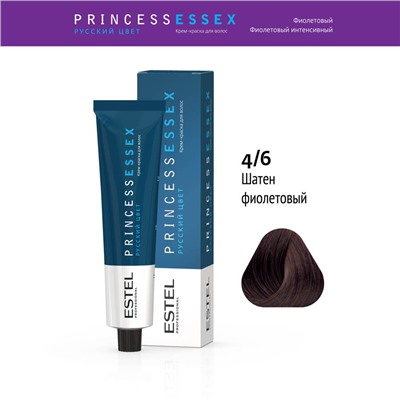 4/6 краска для волос, шатен фиолетовый / ESSEX Princess 60 мл