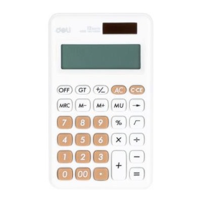 Калькулятор 12 разрядов EM120WHITE 178х110х26,5 мм белый, карманный (1740394) Deli {Китай}