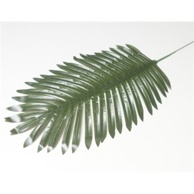 Искусственные цветы, Ветка лист пальма крупная (ш-26см) для венка (1010237) зеленый