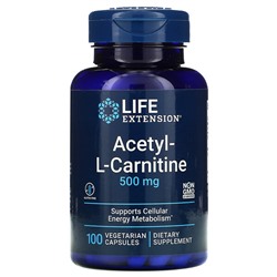Life Extension Acetyl-L-Carnitine, 500 mg, 100 Vegetarian Capsules