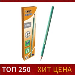 Карандаш чернографитный (простой) НВ, BIC Evolution, заточенный, пластик, без ластика, шестигранный, зеленый корпус