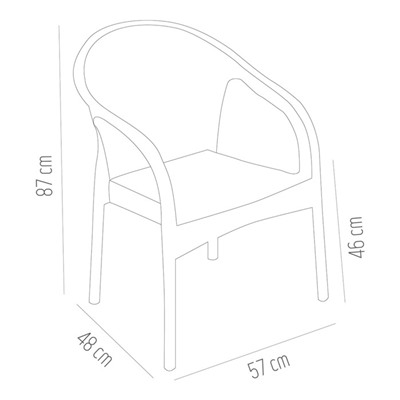 Кресло садовое "Феодосия" 64 х 58,5 х 84 см, темно-коричневый