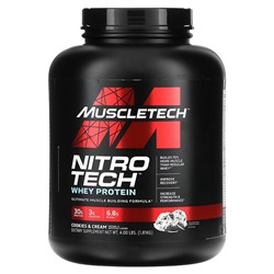 Muscletech Nitro Tech, Whey Protein, Ultimate Muscle Building Formula, Cookies and Cream, 4 lbs (1.81 kg)
