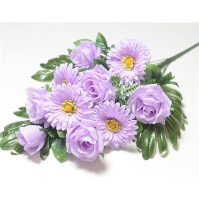 Искусственные цветы, Ветка в букете веерная роза+гербера (1010237) (50)
