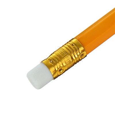 Карандаш чернографитный НB, Calligrata, с ластиком, пластиковый, оранжевый