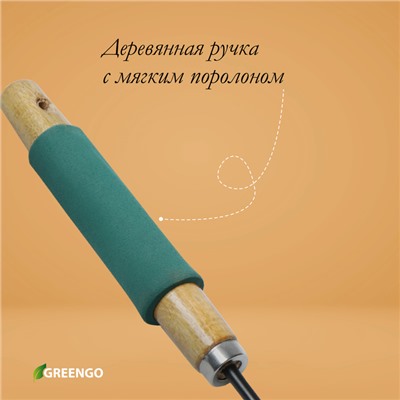 Рыхлитель Greengo, длина 30,5 см, 3 зубца, деревянная ручка с поролоном