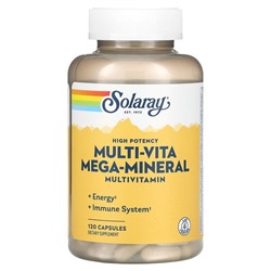Solaray High Potency Multi-Vita Mega-Mineral, Multivitamin, 120 Capsules
