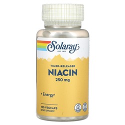Solaray Timed-Released Niacin, 250 mg, 100 VegCaps