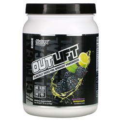 Nutrex Research Outlift, Clinically Dosed Pre-Workout Powerhouse, Blackberry Lemonade, 18 oz (510 g)