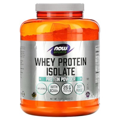 NOW Foods Sports, Whey Protein Isolate, Unflavored, 5 lbs (2,268 g)