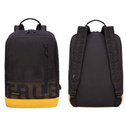 Рюкзак молодежный RQL-313-3/3 черный - желтый 28х42х12 см GRIZZLY {Россия}