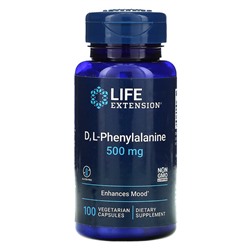 Life Extension D, L-Phenylalanine, 500 mg, 100 Vegetarian Capsules