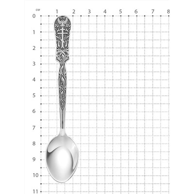 Ложка религиозная из серебра с чернением Л-029-02