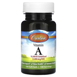 Carlson Vitamin A, 3,000 mcg RAE (10,000 IU), 100 Soft Gels