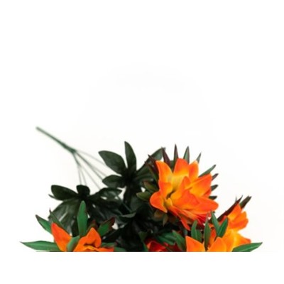 Искусственные цветы, Ветка в букете георгин с листом 7 голов (1010237)