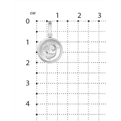 Подвеска из серебра родированная - Рыбы