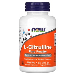 NOW Foods L-Citrulline, Pure Powder, 4 oz (113 g)