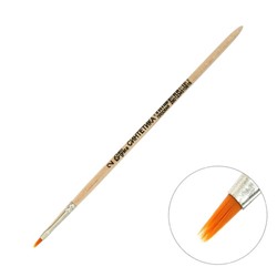 Кисть для рисования, Синтетика Плоская № 2 (ширина обоймы 2 мм; длина волоса 6 мм), деревянная ручка, Calligrata