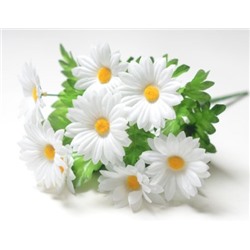 Искусственные цветы, Ветка в букете ромашка 8 голов (1010237) белый