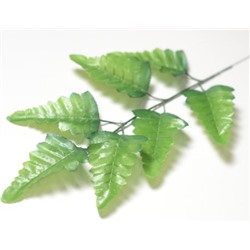 Искусственные цветы, Ветка - лист папоротника 7-ой для венка (1010237) зеленый комбинированный
