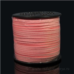 Шнур замшевый розовый4, цена указана за метр