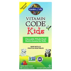 Garden of Life Vitamin Code Kids, Chewable Whole Food Multivitamin, Cherry Berry, 60 Chewable Bears
