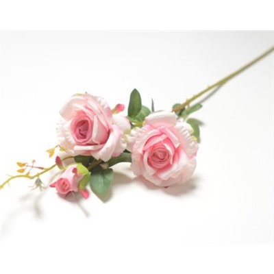 Искусственные цветы, Ветка розы 2 головы и 1 бут. (1010237)