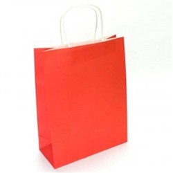 Подарочный крафт пакет с бумажной ручкой 15*21*8 см Красный 12 шт/уп 530347