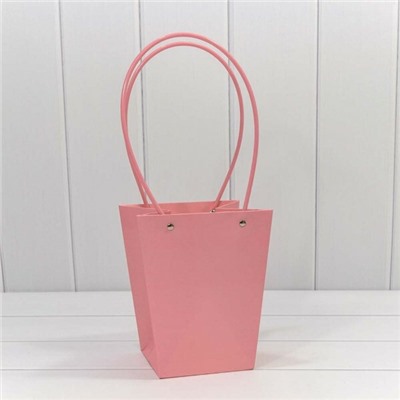 Пакет подарочный ваза для цветов 20*17*12 см Темно-розовый 442048тр