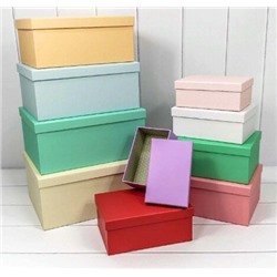 Набор подарочных коробок 10 в 1 прямоугольник 34*26*15.3 см Разноцветное ассорти 445323