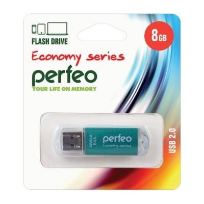 USB-флеш-накопитель PERFEO  8GB E01 Green economy series Perfeo {Китай}