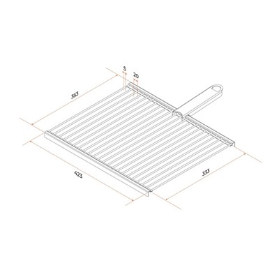 Решетка для барбекю РБ 102, 42,3 х 35,3 х 1,7 см