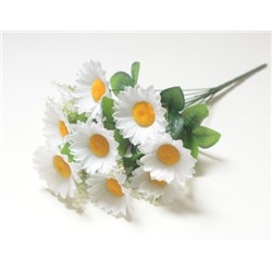 Искусственные цветы, Ветка в букете ромашка 11 голов (1010237) белый