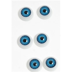 Глазки для игрушек 12 мм объемные круглые (10 шт) Голубые 171981