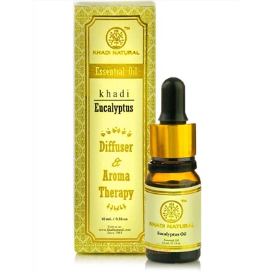 Эфирное масло для ароматерапии Эвкалипт, 15 мл, производитель Кхади; Eucalyptus Essential Oil, 15 ml, Khadi