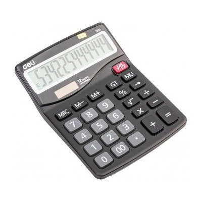 Калькулятор 12 разрядов E1210 157х120,4х46,2 мм темно-серый (1003511) Deli {Китай}