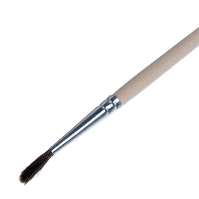 Кисть для рисования, Пони круглая № 2 (диаметр обоймы 2 мм; длина волоса 12 мм), деревянная ручка, Calligrata