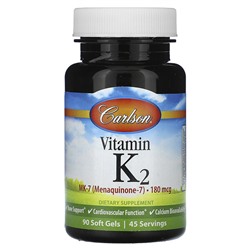 Carlson Vitamin K2, 90 mcg, 90 Soft Gels