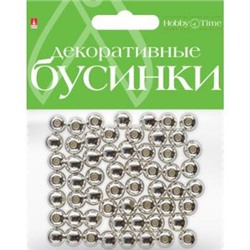 Бусины круглые серебряные  8 мм 2-371/08 Альт {Китай}