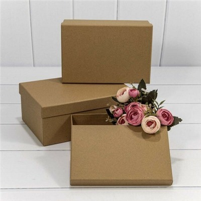 Набор подарочных коробок 3 в 1 прямоугольник 23*16*9.5 см Крафт 440994