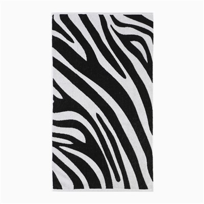 Полотенце махровое Этель "Zebra" чёрный, 70х130 см, 100% хлопок, 420 гр/м2